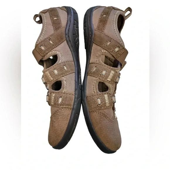 Earth Spirit Brown Tan Closed Toe Velcro Slip On Sandals Size  8 - Picture 9 of 11